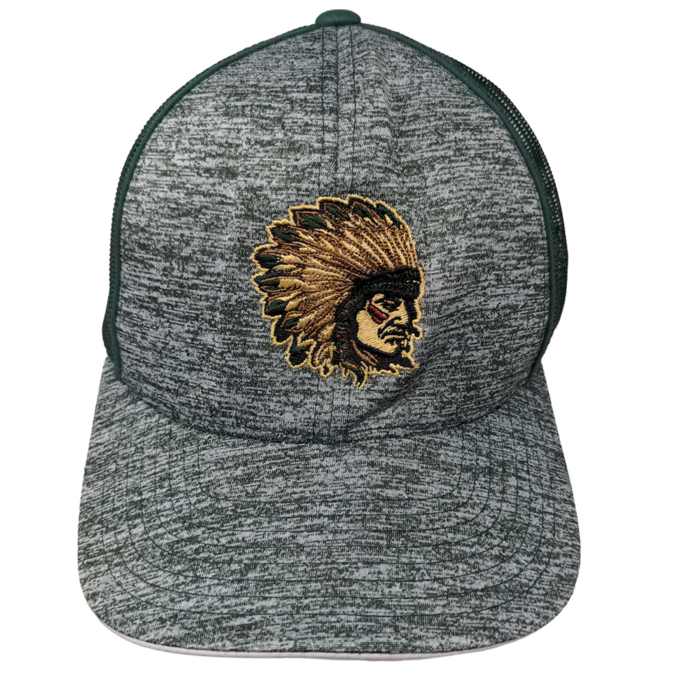 Pacific Headwear Men's Snapback Mesh Back Hat Green OSFA Embroidered Indian Head